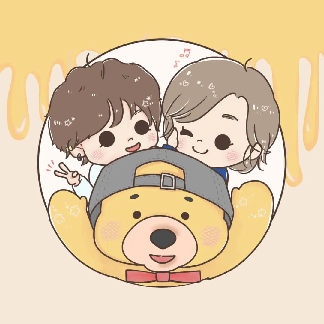 SNSアイコンの制作をさせていただきました【かわいいご夫婦とくまさん】